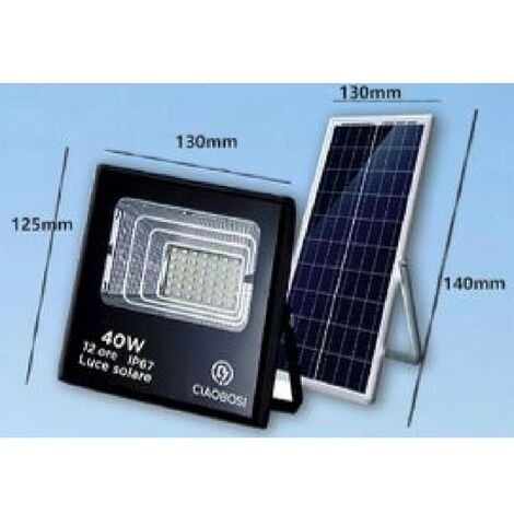 Kit Foco Solar 62 LED 40Watt, Luz fria, Con Control Remoto