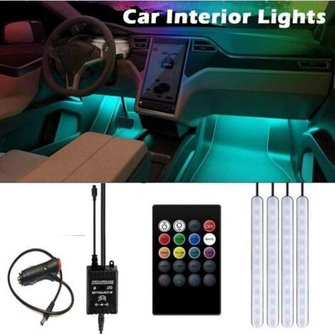 4 Barras Led De Luces Led Para Interior De Coche. Con Mando A Distancia.  Con Enchufe