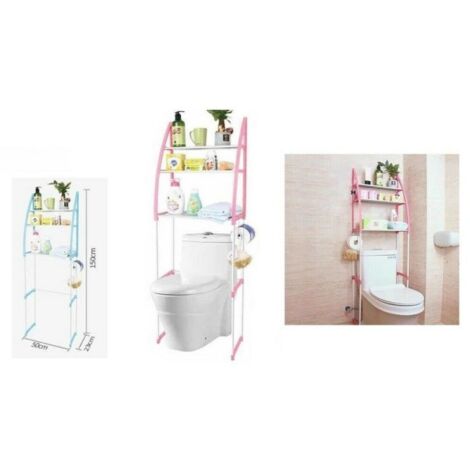 Organizador sobre el inodoro, 3 estantes de MDF para baño, ahorro de  espacio para sala de estar, baño, lavandería, color blanco