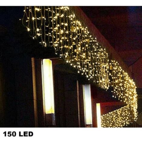 CORTINA DE LUZ LED DE NAVIDAD PARA EXTERIOR 150 LUCES LED 5 M X 0,75 CM