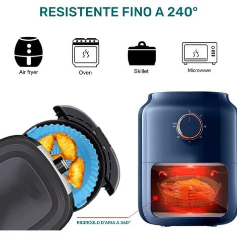 Bandeja Molde de Silicona Antiadherente para Freidora Aire Air Fryer