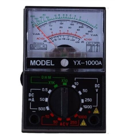 MULTIMETRO ANALOGICO TESTER AMPERIMETRO VOLTIMETRO MULTIMETER ANALOGUE YX  1000A 