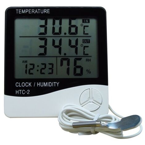Medidor de Humedad y temperatura interior y exterior con sonda