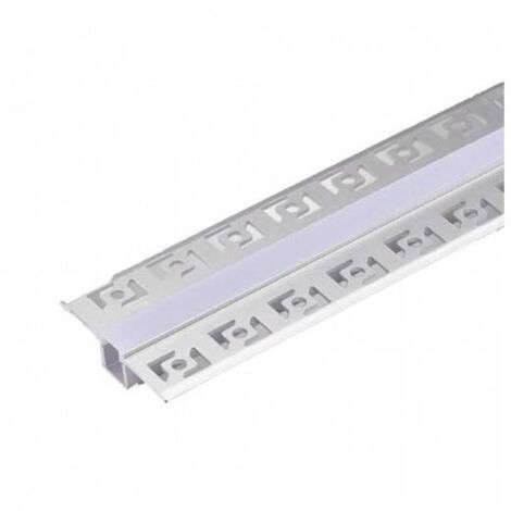 Perfil con alas para tira LED en aluminio con difusor mate (para empotrar)