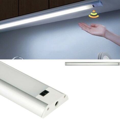 Barra de luz led con Sensor de movimiento PIR, lámpara de interior, efecto  ojo de gato, 30cm, 40cm, recargable para armario de cocina - AliExpress
