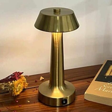 UBright Paquete de 2 lámparas recargables para exteriores, lámpara de mesa  de metal con 4 modos de iluminación, lámpara inalámbrica para interiores y