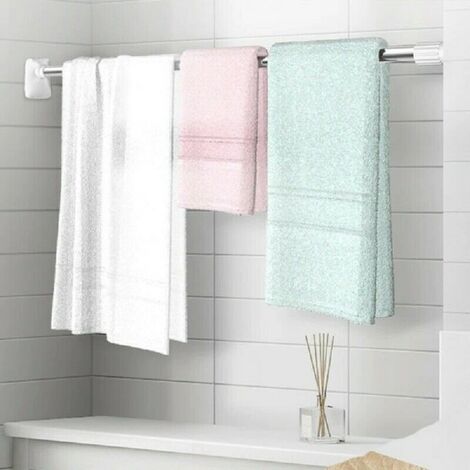 Barra de cortina de ducha extensible curvada sin perforación, barra de  cortina de ducha en forma de L, telescópica de acero inoxidable para baño