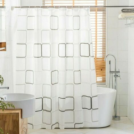 Barra recta cortina baño blanco tatay •
