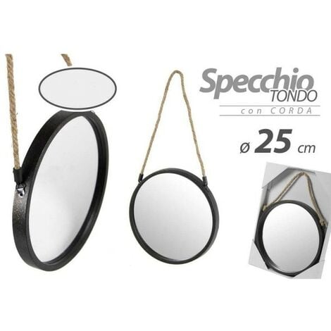 Espejo de metal redondo con espejo de pared de la cuerda espejo