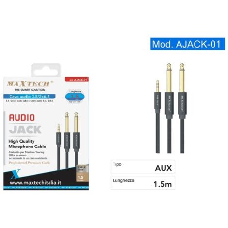 Cable Auxiliar Audio Sonido Jack 3.5 mm Macho 1.5 m