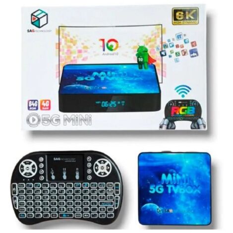 Tv Box Android 10.0 Smart Tv Mediaplayer 4g Ram 64gb Rom 6k Ultra Hd Qg9 Box  