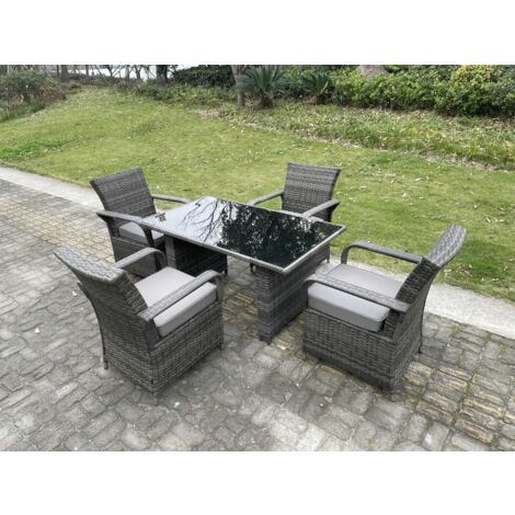 5-teilige Abdeckung Für Barhöhe Tisch & Stühle, Wasserdicht, 168 Cm Quadratisch, Schwarz – Terrassen-Schutz