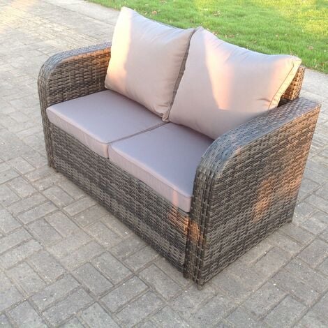 Fimous Balkonmöbel Set 5-Sitzer Polyrattan Garten Sofa Outdoor ...