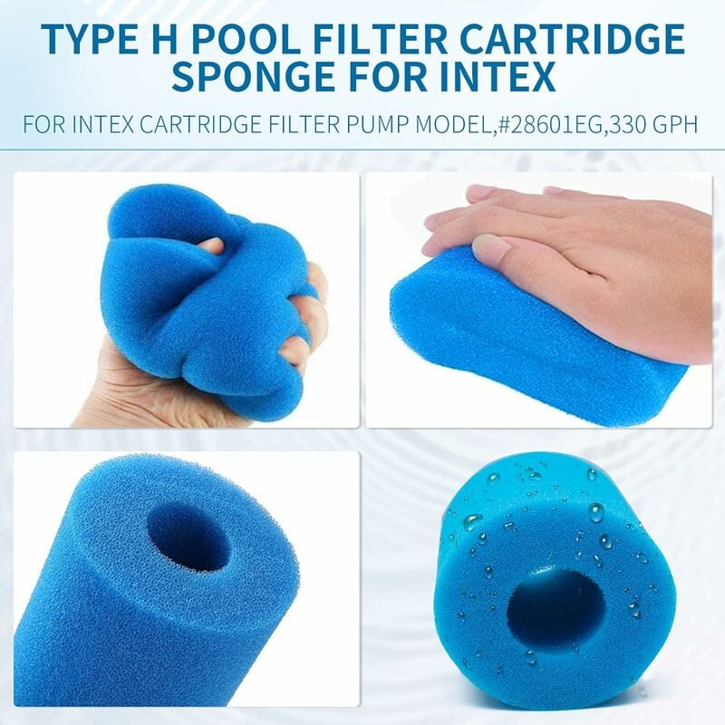 6Pcs for Intex Pure Spa Reusable Washable Foam Hot Tub Filter