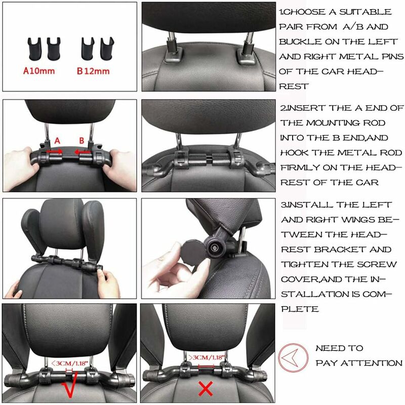 Car Headrest Pillow - Car Seat Head Support for Gaming Chair Pillow AB