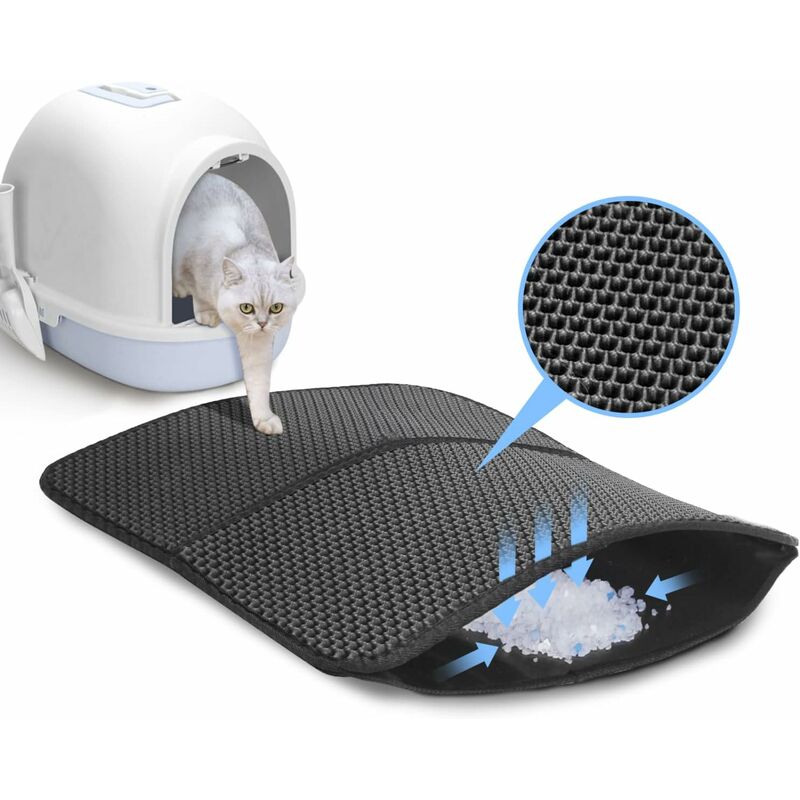 Conlun Cat Litter Mat Cat Litter Trapping Mat,Honeycomb Double Layer  Design,Urine and Water Proof Material,Scatter Control,Less Waste,Easier to  Clean,Washable