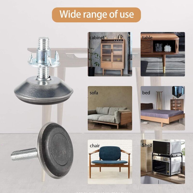 TOVOT 32PCS M6 Furniture Leveling Feet - Adjustable Table Leg Levelers