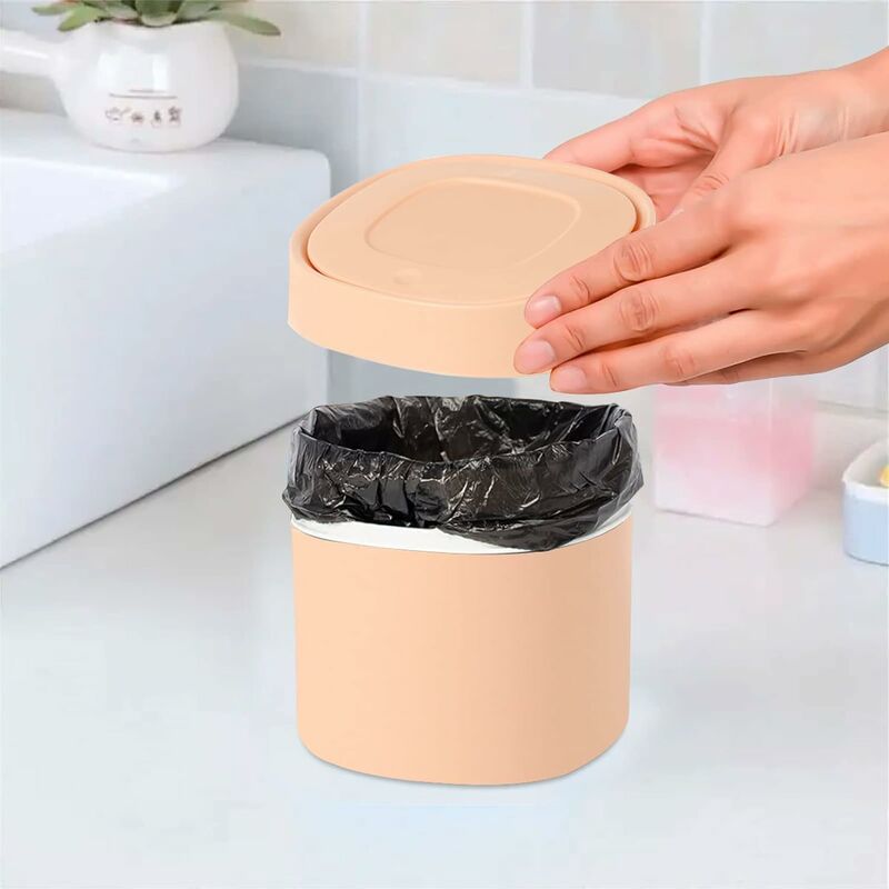 Mini Desktop Trash Can,Tiny Garbage Can with Trash Bags,1.5L Small  Countertop Trash Bin,Little Waste Basket of Bathroom,Miniature Waste Bin  for Office