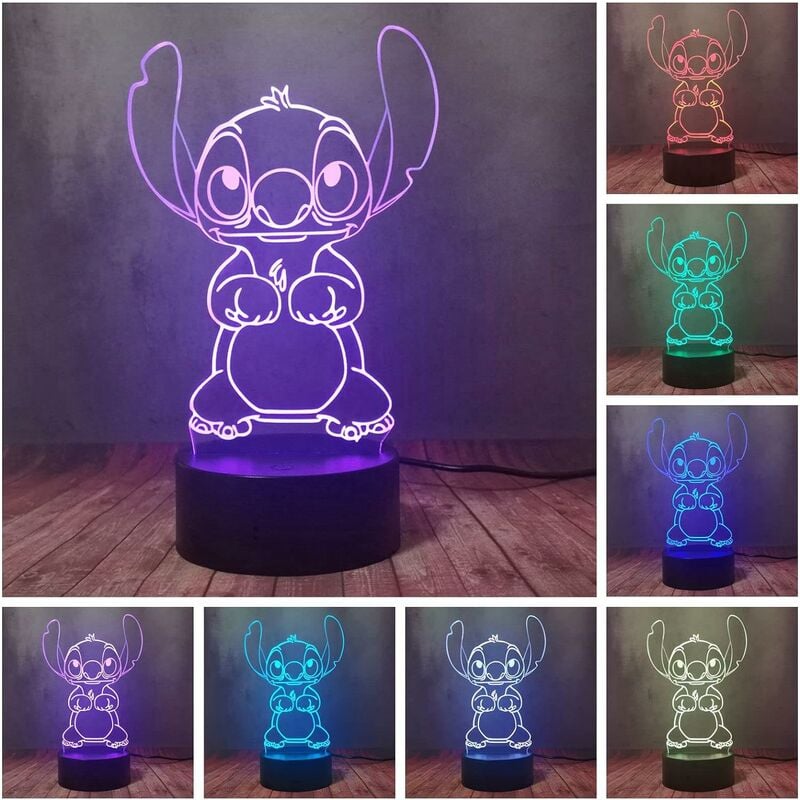 Stitch Gift 3d Night Light For Kids - Stitch Anime 3d Lamp With Remote  Smart Touch 16 Colors Changing Stitch Led Light - Dimmable Stitch Toy