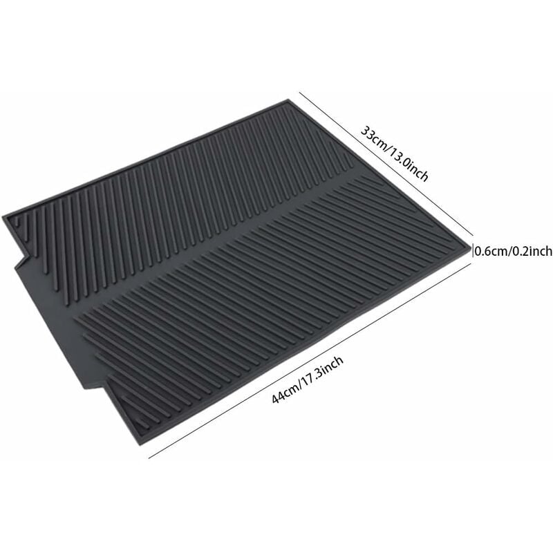 Folding Draining Mat, 43x33cm Silicone Draining Board Mats Dish