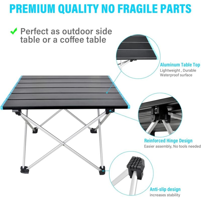 Aluminum folding on sale side table