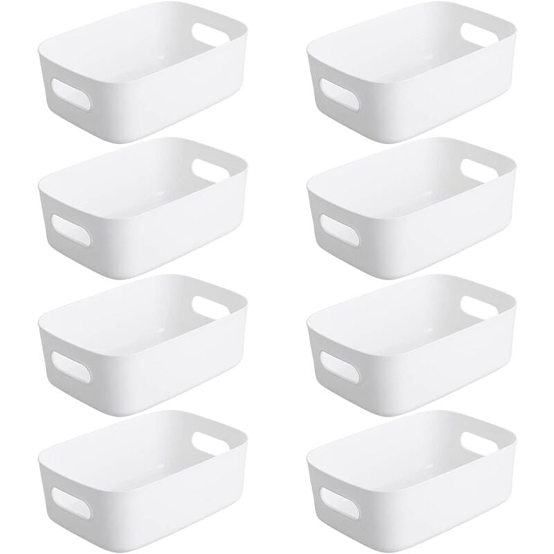 10Pcs Plastic Storage Baskets Storage Boxes Bathroom Storage Basket Small  Baskets with Plastic Handles Storage Bin for Kitchen Cupboard Office  Bathroom