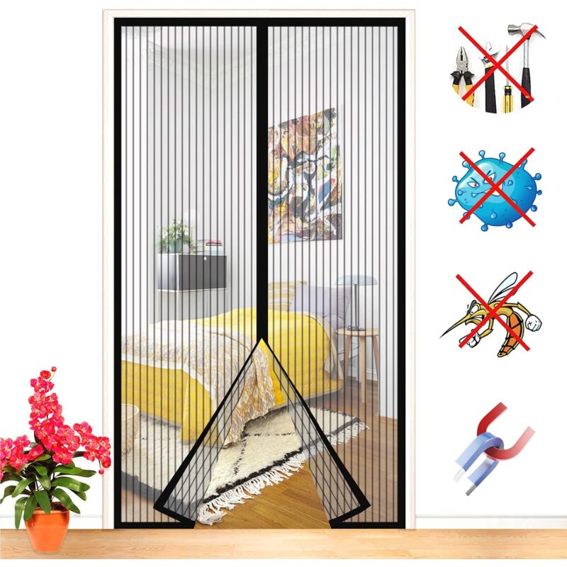 GettyGears Magnetic Window Screen - No Drilling, Hook & Loop Install - View #10