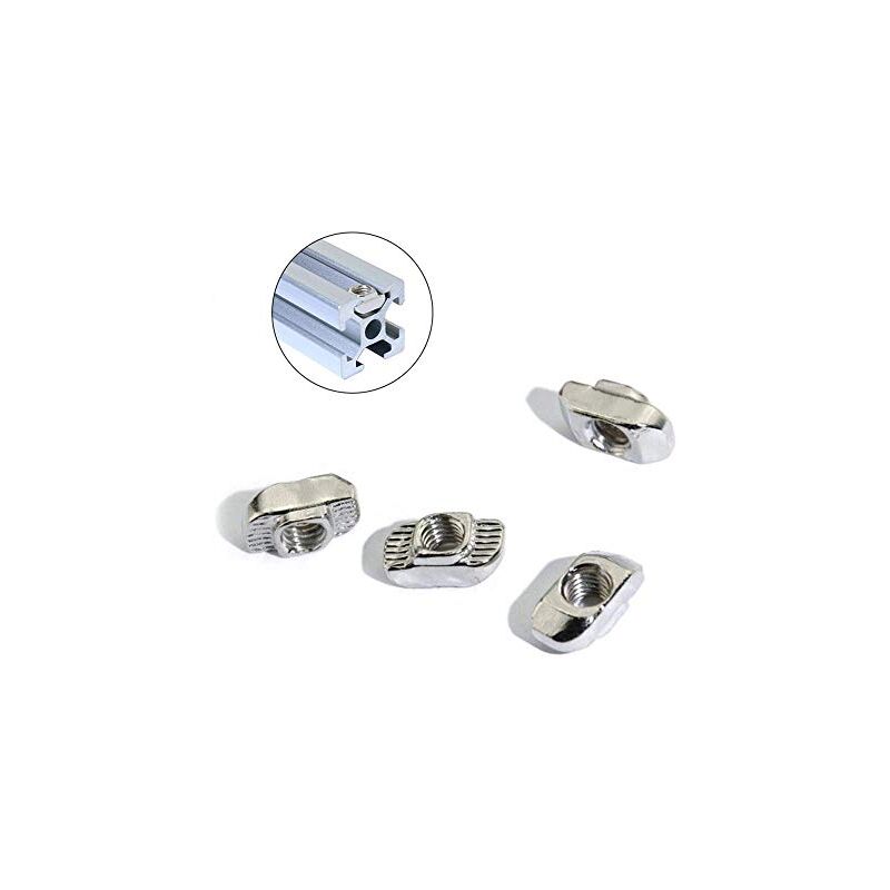 SENRISE 50-Piece T-Slot Nuts Set (M3 M4 M5) For 2020 Series Aluminum Extrusions - Hammer Head Fasteners - View #5