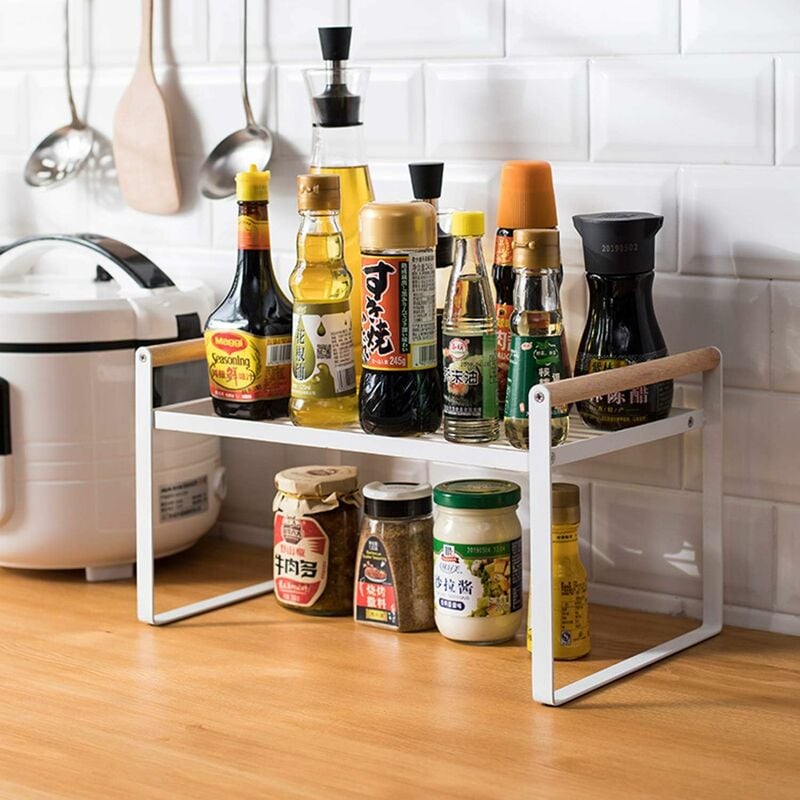 5-Tier Stackable Seasoning Spice Rack Organizer Detachable Countertop for  Cabinet, Black Frosted Iron Kitchen Counter Shelf( Spice Jars Not Included)  