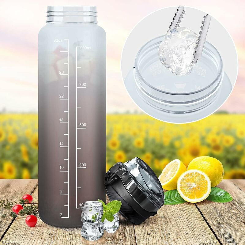 1L Motivational Water Bottle With Time Marker & Straw - BPA-Free, Leak-Proof, Fitness & Travel Bottle - View #10