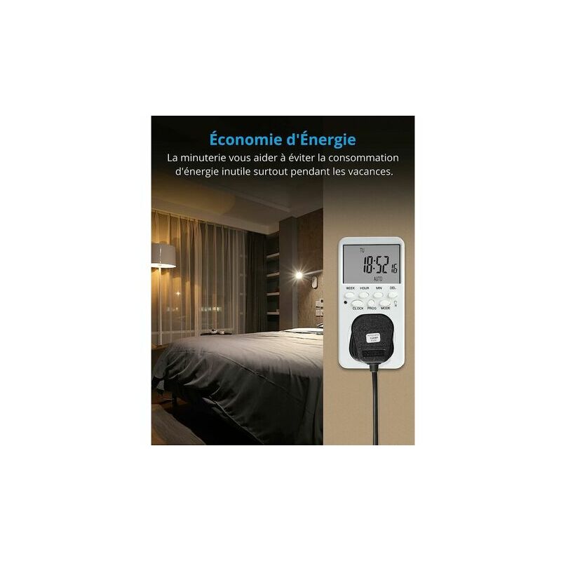 LINK2HOME - Indoor Remote Control Outlets with Countdown Timer and Random  Mode 3 power outlets + 1 remote