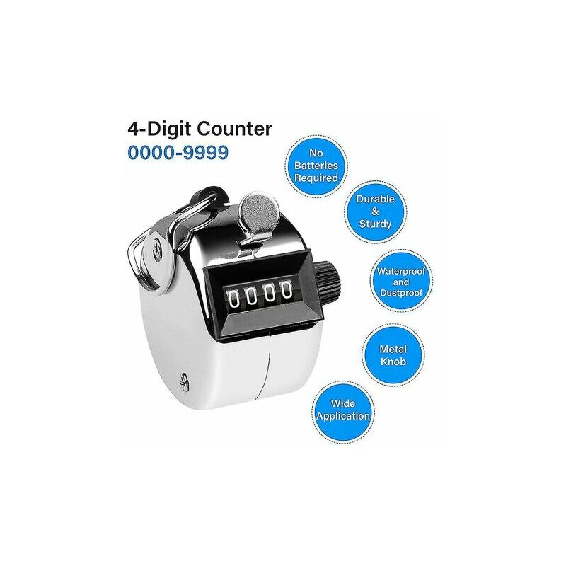 3Pcs Clicker Counters Compact Size Widely Used Mechanical 4-Digit Number  Count Hand Tally Counter Sports Accessories