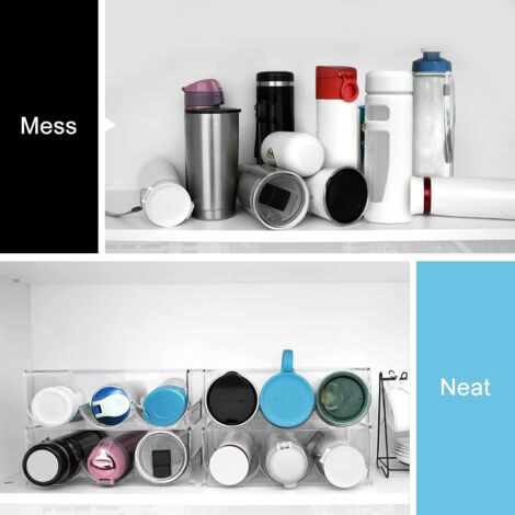 Puricon 2 Pack 6 Compartment Water Bottle Rack, Vertical Stackable ...