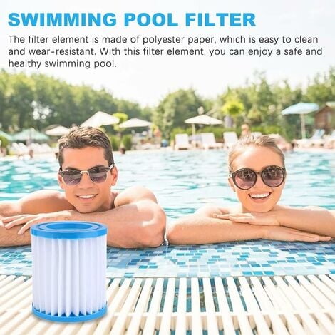 Swimming Pool Filter For Bestway Type Ii, Swimming Pool Filter For Outdoor  Garden, Washable And Reusable Cartridge, 4.17x5.35 In (4 Pcs)