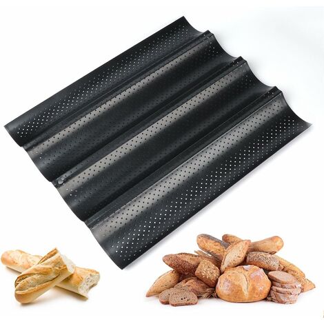 Perforated Bread Tray 4 Chopsticks Reversible Non-Stick Mold Tray for Biscuits Pastry (1/5)