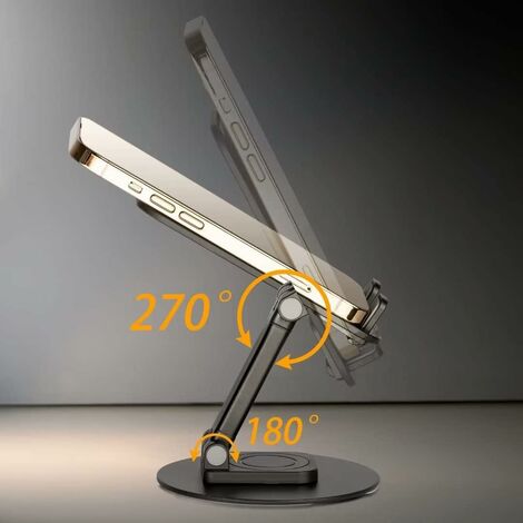 Desktop Phone Holder, Adjustable Foldable Aluminum Phone Dock Holder