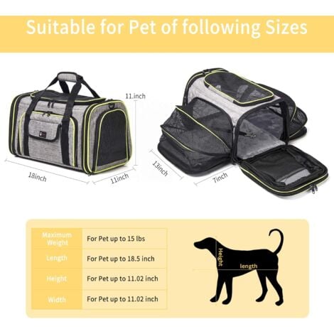 Cat Dog Carrier Bag Spacious 4 Way Expandable Travel Cage Collapsible Pet Cat Crate