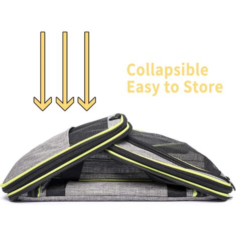 Cat Dog Carrier Bag, Spacious 4-Way Expandable Travel Cage, Collapsible Pet Cat Crate