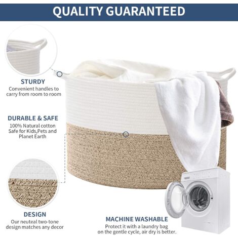 Laundry Basket Storage Basket 50x35cm, Storage Basket with Handles, for Toys, Towels, Blankets, Braided Rope Basket