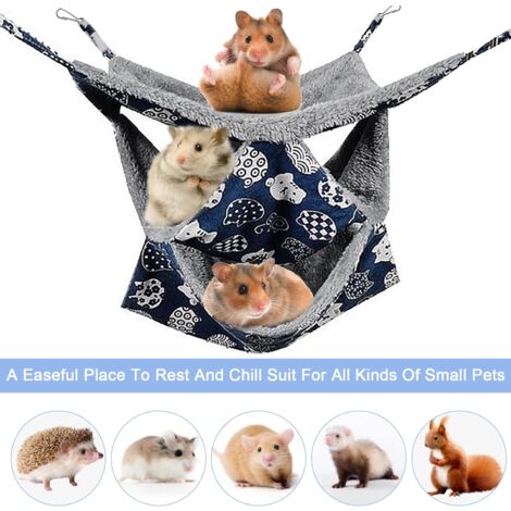 Small Animal Hammock 3 Layers Pet Hammock Hanging Bed Hamster Sleeping Hammock Soft and Warm Cozy