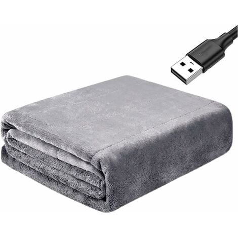 USB Electric Heated Blanket Ultra-Soft Flannel Heating Cape, USB Heating  Shawl and Heated Plaid Blanket for Office Sofa Chair-Machine Washable  140x80cm (Color:H)