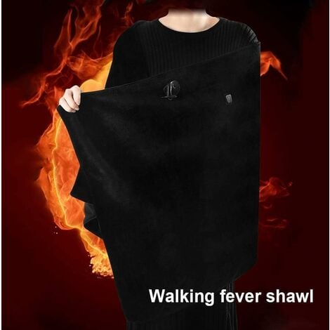 USB Heating Shawl Women Winter Warm Blanket, Electric Flannel Heating Blanket with Auto Shut Off, for Car Office- Washable 160x60cm