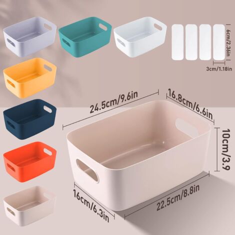 Storage Basket, Set of 7 Plastic Kitchen Storage Box, Storage Basket, Storage Bin, Kitchen Storage Box for Bathroom, Office, Shower Shelf, Baby Toy, Bedroom