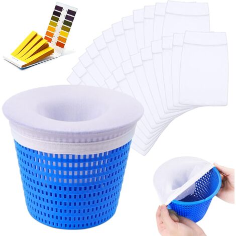 Pool Skimmer Sock 24 Piece, Reusable Skimmer Socks for Skimmer Basket, Pool Skimmer Filter for Pool Skimmer, Elastic Nylon Skimmer Prefilter, Pool Skimmer Socks-White (1/5)