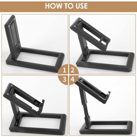 Fully Foldable Cell Phone Stand – Adjustable Desktop Holder, Aluminum, Universal