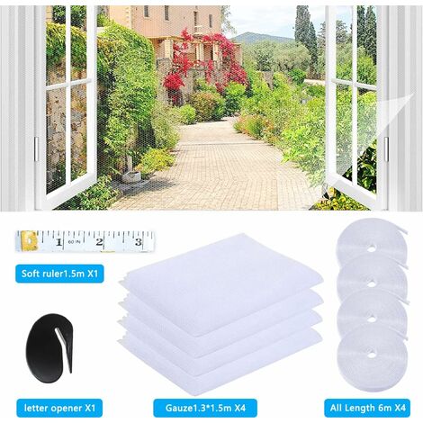 Window Mosquito Net, 130×150cm 4pcs Universal Window Mosquito Net ...