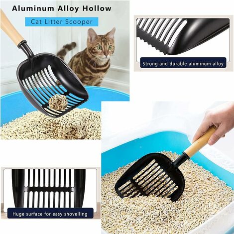 Cat Litter Scoop, Metal Non-Stick Cat Litter Scoop with Stand Cat Toilet Litter Scoop - Cat Litter Tray for Toilet by