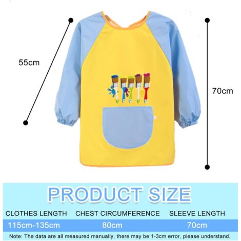 DEAYOU Kids Art Smocks 12 Pack - Waterproof Painting Aprons With Pockets