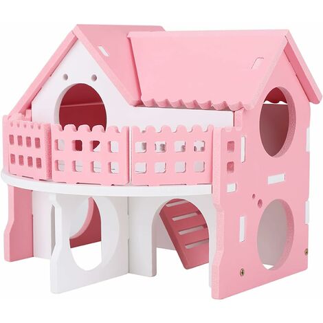 Luxury Pink Hamster House Small Pet House Sleeping Nest with Double