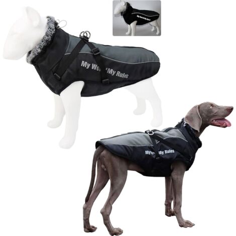 Winter Waterproof Dog Coat with Detachable Adjustable Harness